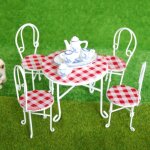 Bon66 miniature fer table chaise ensemble 1:12 echelle maison de poup�e simulation meubles d�cor y4ud ...