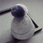 Bonnet de bonnets double couleur pour bb chapeau d'hiver mignon, chapeaux tricots, pompon chaud pour ...