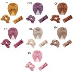 Bonnet elastique en faux cachemire pour b�b�, 3 pi�ces / ensemble, bandeau, lapin, oreilles, chouchous, ...