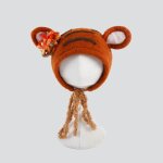 Bonnet en feutre de laine pour, accessoires de photographie, chapeau de renne pour fille et garon, chapeau ...