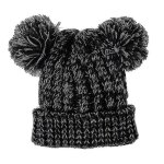 Bonnet d'hiver pour bb fille, bonnet chaud en tricot avec pompon et boules de fourrure
