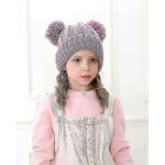 Bonnet d'hiver pour bb fille, bonnet chaud en tricot avec pompon et boules de fourrure