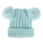 Bonnet d'hiver pour bb fille, bonnet chaud en tricot avec pompon et boules de fourrure