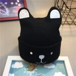 Bonnet tricot� color� en forme d'ours de dessin anim�, couvre - chef chaud en crochet pour b�b� en bas ...