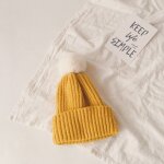 Bonnet tricot pour enfants, chapeau chaud avec pompon en poils de lapin, pour filles et garons, collection ...