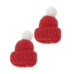 Bonnets tricotés miniature, 2 pcs pour le monde des lutins - rico design rouge Bonnets tricotés miniature, 2 pcs pour le monde des lutins - rico design rouge