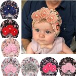 Bonnet en velours pour nouveau - n, accessoires pour bbs garons et filles, turban indien, nud torsad, ...