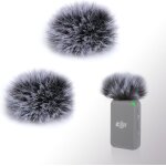 Bonnette micro anti vent adapt a dji mic lavalier sans fil, mousse micro en fourrure anti pop professionel ...