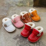 Bottes de neige en cuir vritable pour bbs filles et garons, chaussures d'extrieur chaudes et souples, ...