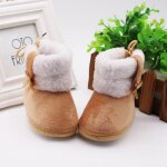 Bottes de neige avec nud papillon au dos pour bb, chaussures de marche antidrapantes pour tout - ...