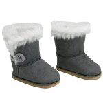 Bottes pour poupes sophia's par teamson kids 18 pouces en simili daim gris, chaussures de poupe bb ...