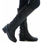 Bottes a talons epais pour femmes, chaussures a lacets et fermeture eclair avec boucle, style punk, grande ...