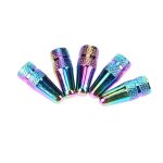 Bouchons de valve haute pression en aluminium, couleur arc - en - ciel, 5 pièces, pour valves presta, ... Bouchons de valve haute pression en aluminium, couleur arc - en - ciel, 5 pièces, pour valves presta, ...