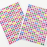 Boucles d'oreilles autocollantes pour enfants, 3d, pierres prcieuses, paillettes, cristal, pour filles, ...