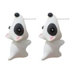 Boucles d'oreilles morsures d'animaux en alliage, mignon, dessin anim, dinosaure, morsure, clou d'oreille ...