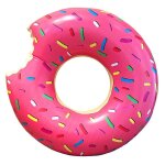 Boue gante gonflable donut fraise, spcial pool party / beach toy ®