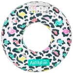 Bou?e gonflable ronde xxl pour piscine & plage ultra confort, flotteur deluxe - l?opard ?120cm