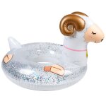 Bou�e gonflable ronde xxl pour piscine & plage ultra confort, flotteur deluxe - mouton a paillettes Ø115cm ...
