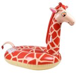 Bou�e gonflable xxl chevauchable, piscine & plage, flotteur deluxe - giraffe 140x140x105cm - orange