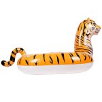 Bou�e gonflable xxl chevauchable, piscine & plage, flotteur deluxe - tigre - 150x105x100cm - orange