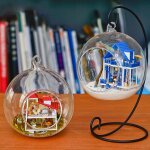 Bougeoir de mariage, cadeau de nol, chandelier boule de verre, support de suspension de poupe confus ...