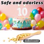 Bougie blanche macaron en forme de chiffre 17 - bougies d'anniversaire pour 17 ans - dcorations de gteau ...