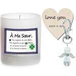 Bougie blanche parfume cadeau soeur ange gardien ide cadeau d'anniversaire, cadeaux pour soeur femme ...