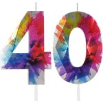 Bougie colore en forme de chiffre 40 pour anniversaire ¿ bougies d'anniversaire colores pour 40 ans ...
