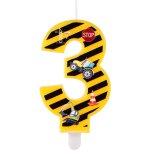 Bougie construction, joyeux bougie d'anniversaire bougies numrotes bougies rayes jaunes et noires ...