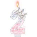 Bougie couronne anniversaire, paillettes rose et argent bougies d'anniversaire numérotées décoration ... Bougie couronne anniversaire, paillettes rose et argent bougies d'anniversaire numérotées décoration ...