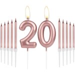 Bougies décoratives pour 20e anniversaire de filles, bougie en forme de chiffre 20 avec longues bougies ... Bougies décoratives pour 20e anniversaire de filles, bougie en forme de chiffre 20 avec longues bougies ...