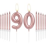 Bougies d�coratives pour 90e anniversaire de fille, bougie en forme de chiffre 90 avec longues bougies ...