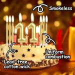 Bougie dore scintillante en forme de chiffre 2 pour gteau d'anniversaire, dcoration de gteau d'anniversair ...