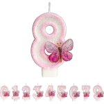 Bougies en forme de papillon en forme de chiffre 8 pour gâteau d'anniversaire - paillettes brillantes ... Bougies en forme de papillon en forme de chiffre 8 pour gâteau d'anniversaire - paillettes brillantes ...