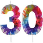 Bougie graffiti colore en forme de chiffre 30 ¿ bougies d'anniversaire colores pour 30 ans ¿ dcorations ...