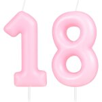 Bougie macaron en forme de chiffre 18 - bougie d'anniversaire pour 18e anniversaire - bougies d'anniversaire ...