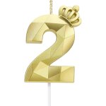 Bougie numéro 2, grande bougie d'anniversaire de 7, 6 cm avec couronne 3d exquise conçue pour décorations ... Bougie numéro 2, grande bougie d'anniversaire de 7, 6 cm avec couronne 3d exquise conçue pour décorations ...