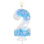 Bougie numro anniversaire, 7, 5cm bougies chiffres sirne sur le thme de la plage 3d bougies numro ...