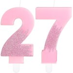 Bougies roses pour 27e anniversaire, numéro 27 - bougies roses la reine des neiges - décoration de gâteau ... Bougies roses pour 27e anniversaire, numéro 27 - bougies roses la reine des neiges - décoration de gâteau ...