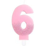 Bougies roses pour 6e anniversaire, num�ro 6, d�corations de g�teau de la reine des neiges, bougies roses ...