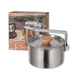 Bouilloire en acier inoxydable, chaudire a eau chaude pliable, rsistante a la corrosion, camping, voyage, ...