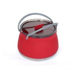 Bouilloire multifonctionnelle portable en silicone, chaudire pliable, pot a eau pliable, fond en acier ...