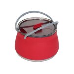 Bouilloire portable en silicone pour l'ext�rieur, pot a eau pliable, fond en acier inoxydable, bouilloire ...