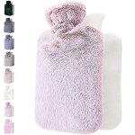 Bouillotte avec housse moelleuse, housse en fausse fourrure douce de qualit suprieure, sac d'eau chaude ...