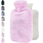 Bouillotte avec housse moelleuse, housse en fausse fourrure douce de qualit suprieure, sac d'eau chaude ...