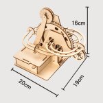 Boule de billes en bois a energie solaire 3d, jouets pour monter des escaliers, assemblage d'engrenages ...