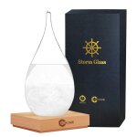 Boule de cristal en forme de goutte d'eau en verre tempte, dcoration de nol, station mto en verre ...
