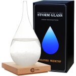 Boule de cristal en forme de goutte d'eau en verre tempte, dcoration de nol, station mto en verre ...
