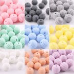 Boules de dentition en silicone pour b�b� 10 pi�ces, perles rondes en spirale, collier a faire - m�me, ...
