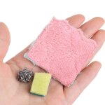 Boule d'�ponge en fil d'acier miniature pour maison de poup�e, boule de lavage et chiffon, outils de ...